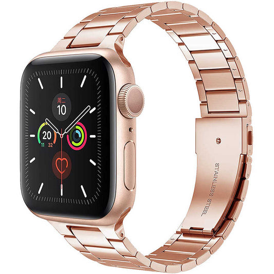 Apple Watch 38mm Wiwu Ultra Thin Steel Belt Three Beads Metal Band Gold 