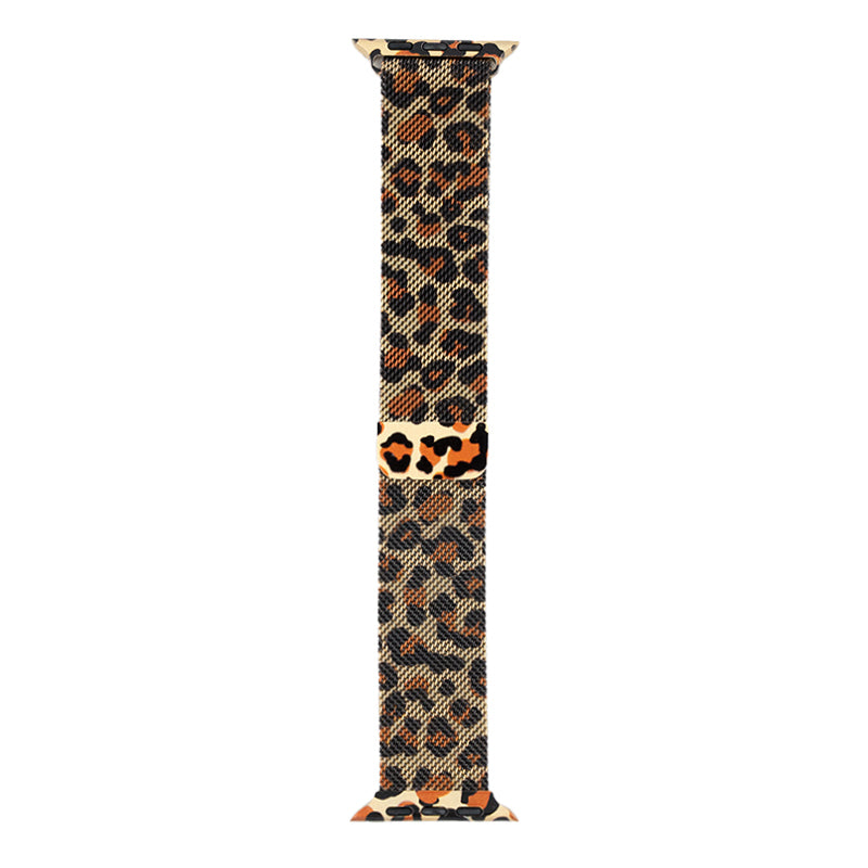 Apple Watch 38mm Zore KRD-01 Leopard Pattern Metal Band Rose Gold-Leopard 