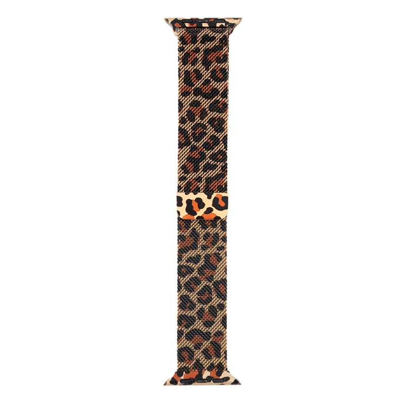 Apple Watch 38mm Zore KRD-01 Leopard Pattern Metal Band Rose Gold-Leopard 