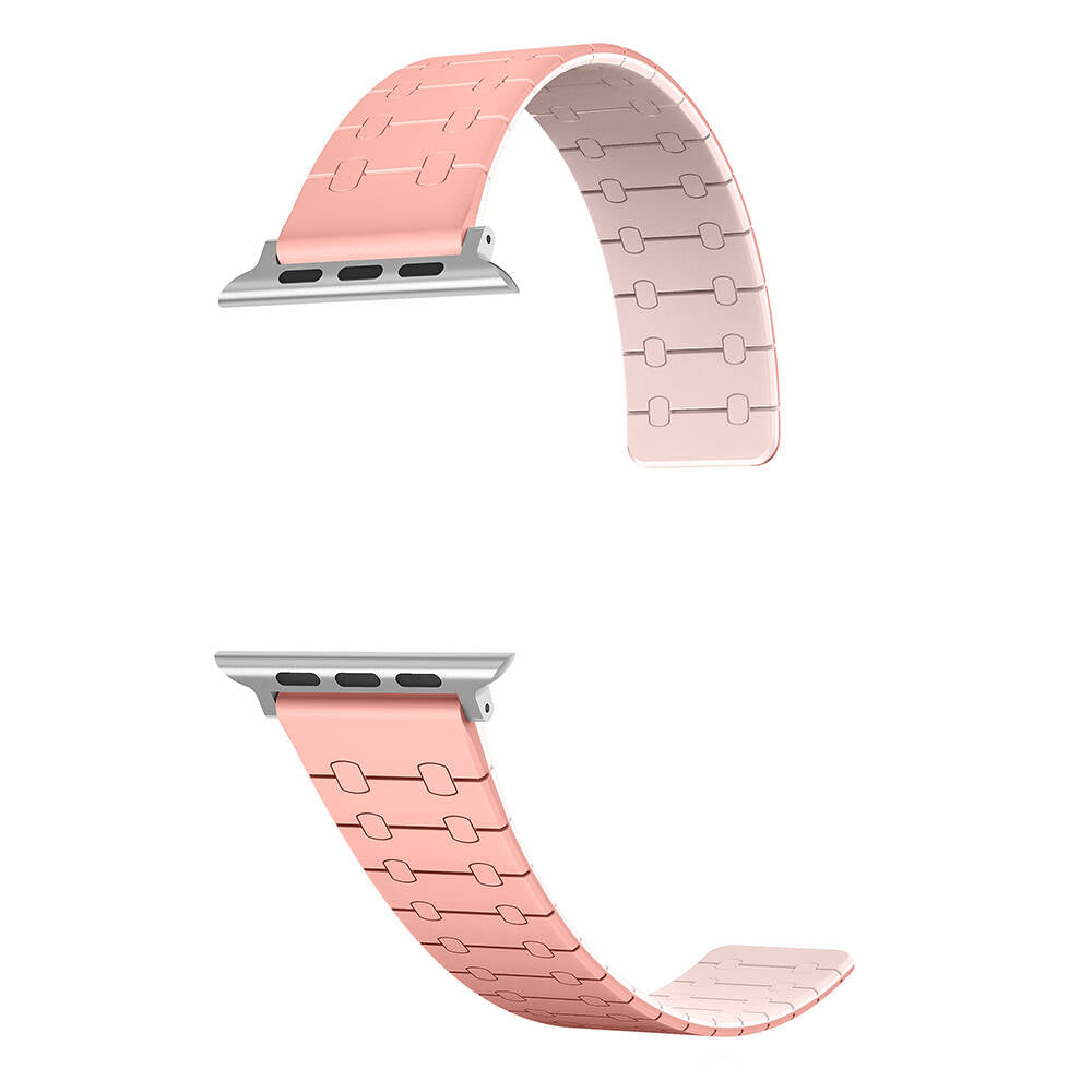 Apple Watch 38mm Zore KRD-111 Striped Patterned Silicone Band Pink 
