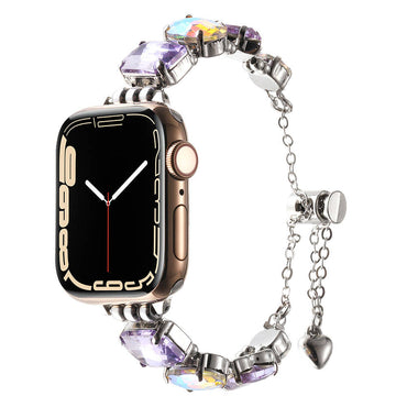 Apple Watch 38mm Zore KRD-115 Colorful Stone Design Band Rose Pink 
