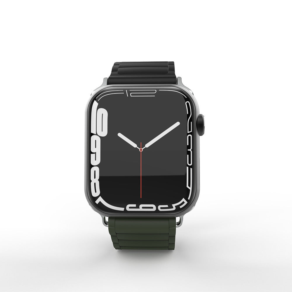 Apple Watch 38mm Zore KRD-122 Silicone Band Strap Black-Green 
