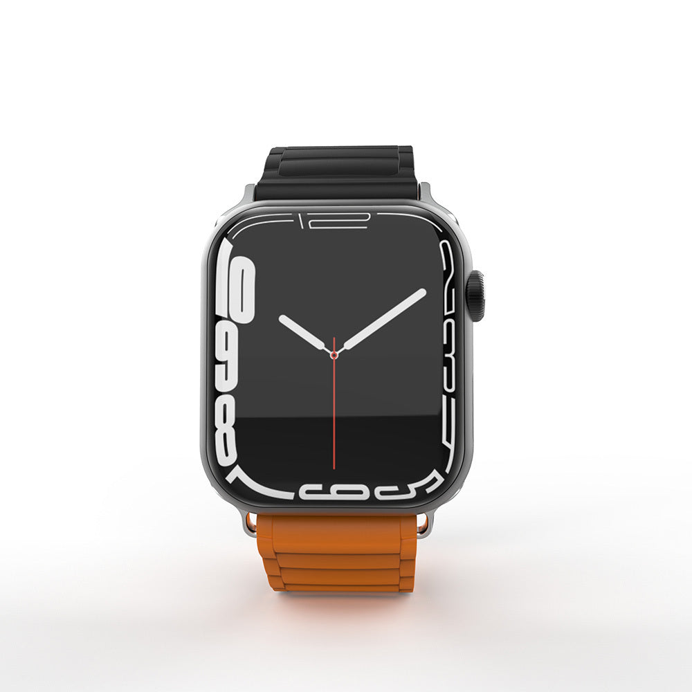 Apple Watch 38mm Zore KRD-122 Silicone Band Strap Black-Orange 