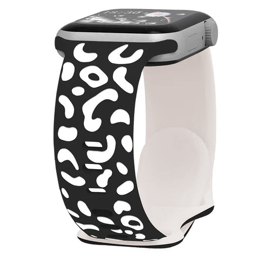 Apple Watch 38mm Zore KRD-140 Silicone Band Strap Black-Starlight 