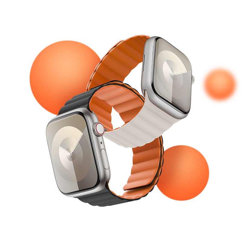 Apple Watch 40mm Benks Magnetik Tak Çıkar Silikon Strap Kayış Starlight-Turuncu
