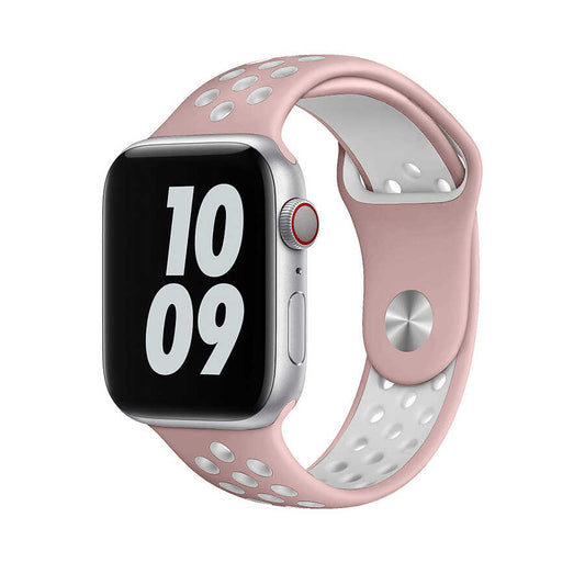 Apple Watch 40mm Wiwu Dual Color Sport Band Silicone Band Pink-White