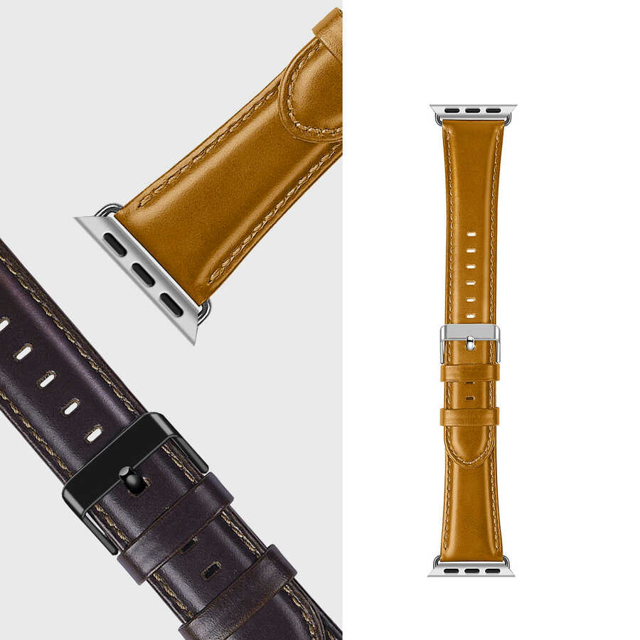 Apple Watch 40mm Wiwu Leather Watchband Leather Strap Brown 