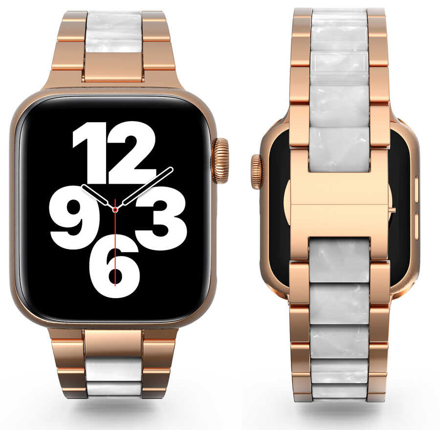 Apple Watch 40mm Wiwu Resin Steel Belt Metal Band White