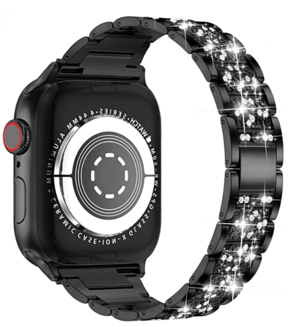 Apple Watch 40mm Wiwu Three Beads Set Auger Metal Band Black 