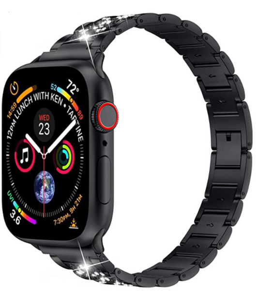 Apple Watch 40mm Wiwu Three Beads Set Auger Metal Band Black 