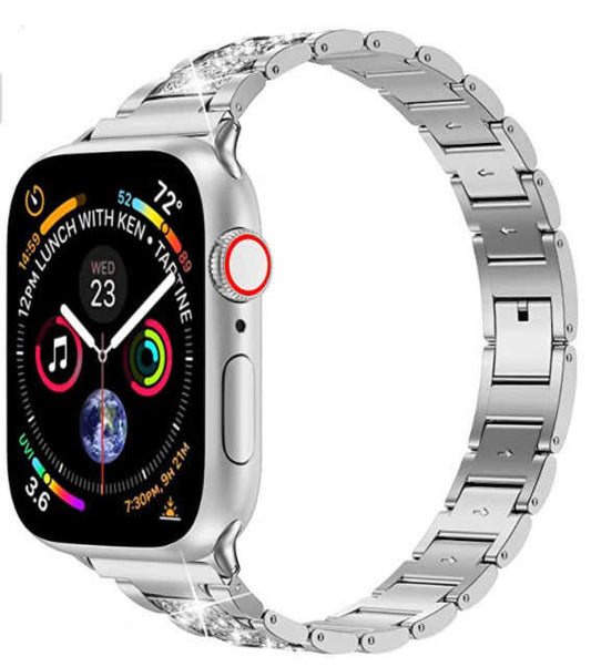 Apple Watch 40mm Wiwu Three Beads Set Auger Metal Band Silver 