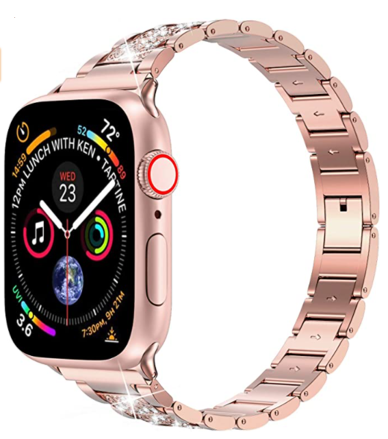Apple Watch 40mm Wiwu Three Beads Set Auger Metal Band Rose Gold 