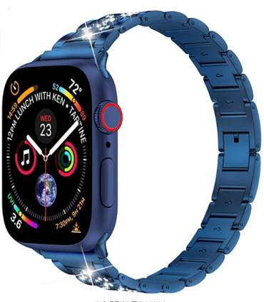 Apple Watch 40mm Wiwu Three Beads Set Auger Metal Band Blue 