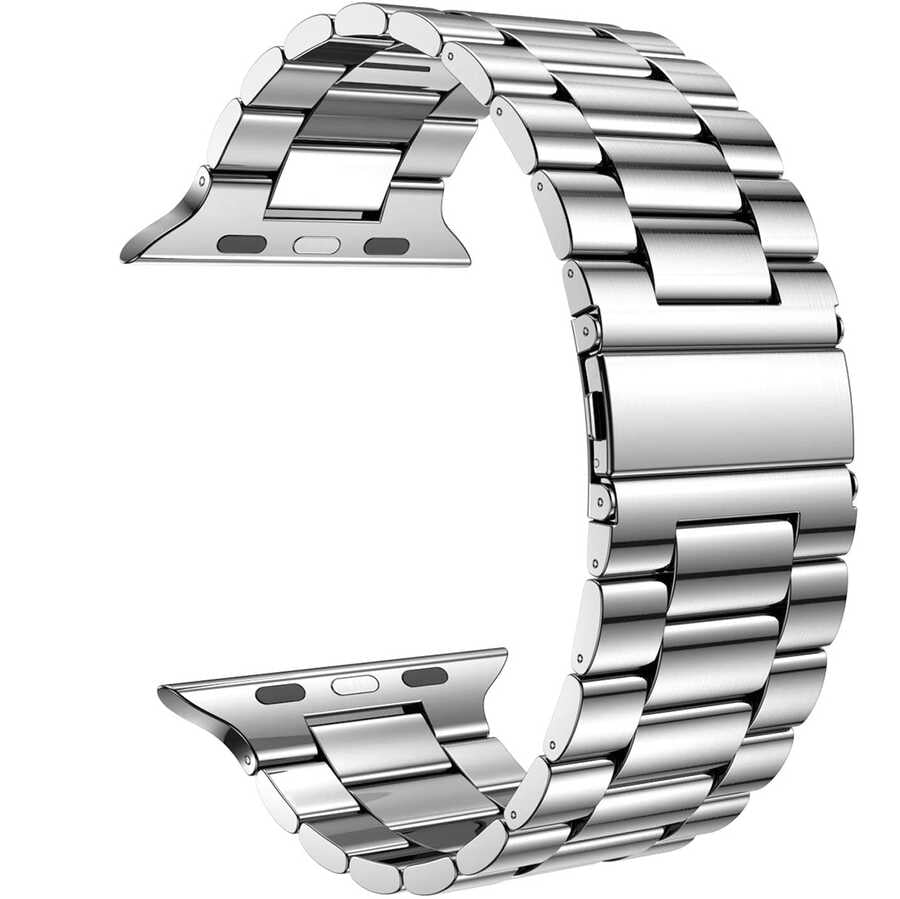 Apple Watch 40mm Wiwu Ultra Thin Steel Belt Three Beads Metal Band Gray 