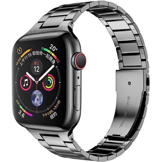 Apple Watch 40mm Wiwu Ultra Thin Steel Belt Three Beads Metal Band Gray 