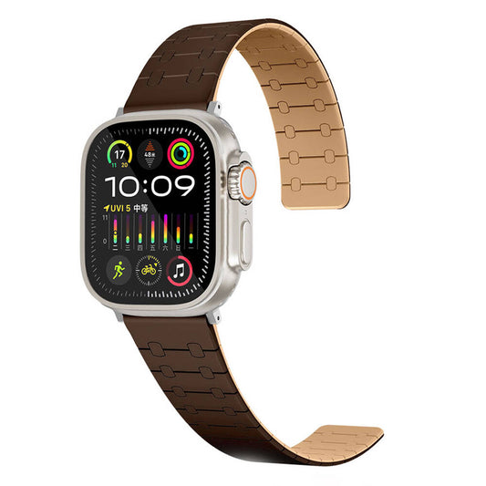 Apple Watch 40mm Zore KRD-111 Striped Patterned Silicone Band Brown 