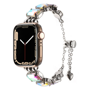Apple Watch 40mm Zore KRD-115 Colorful Stone Design Band Rose Pink 