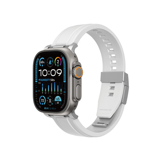 Apple Watch 42mm Amazingthing Titan Chrono Silikon Kordon Beyaz