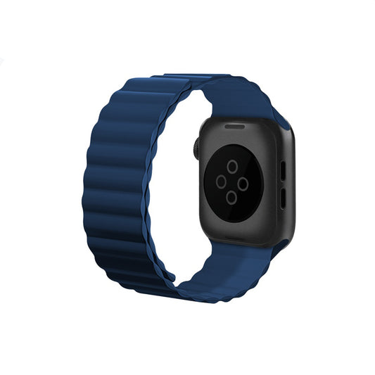 Apple Watch 42mm Kordon Raptic Magnetik Tak Çıkar Silikon Strap Kayış Lacivert