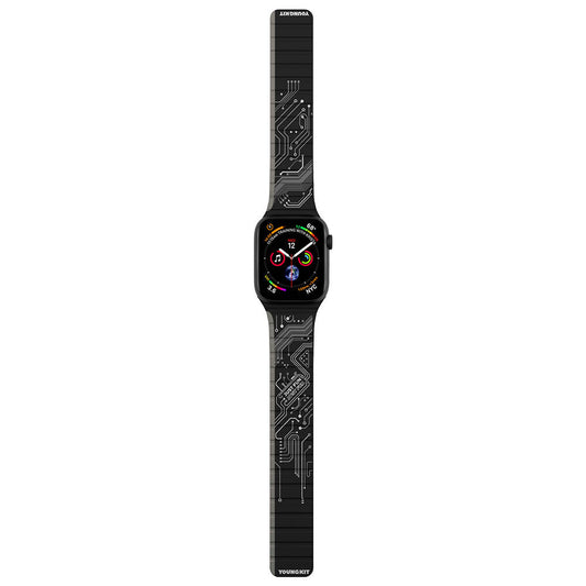 Apple Watch 42mm Strap Youngkit Technological Magnetic Attachable Silicone Strap Black 