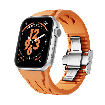 Apple Watch 42mm KRD-127 Metal Buckle Silicone Band Orange 