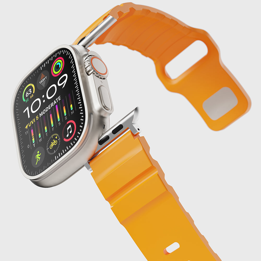 Apple Watch 42mm KRD-143 Silikon Kordon Turuncu