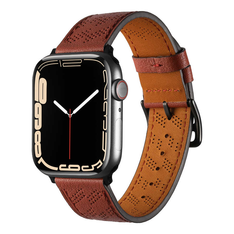 Apple Watch 42mm KRD-76 PU Deri Kordon Strap Kayış