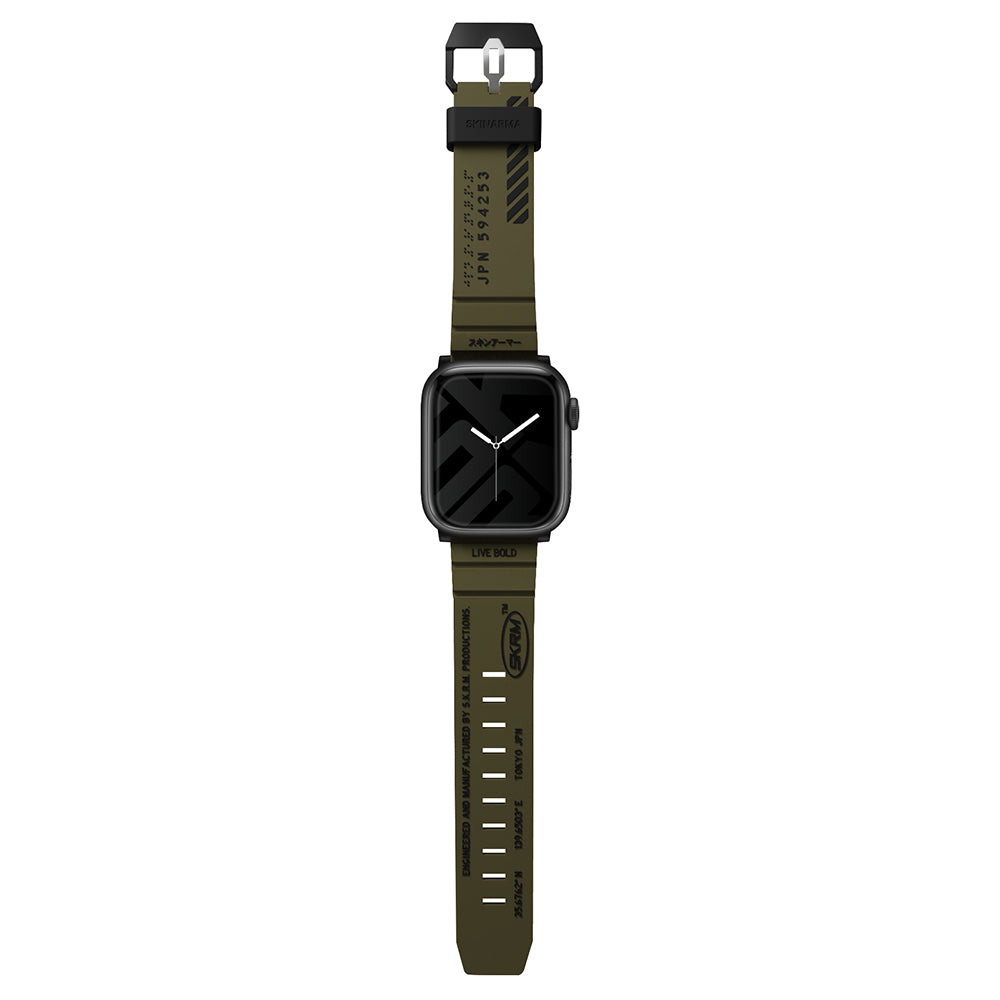 Apple Watch 42mm SkinArma Shokku Silicone Band Olive 