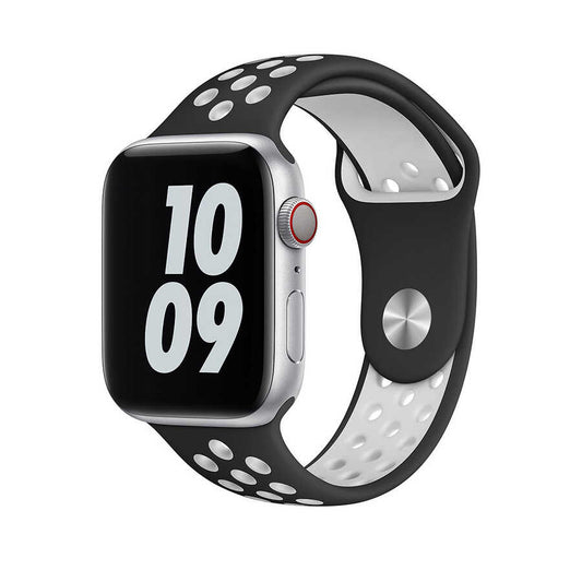 Apple Watch 42mm Wiwu Dual Color Sport Band Silicone Strap Black-White