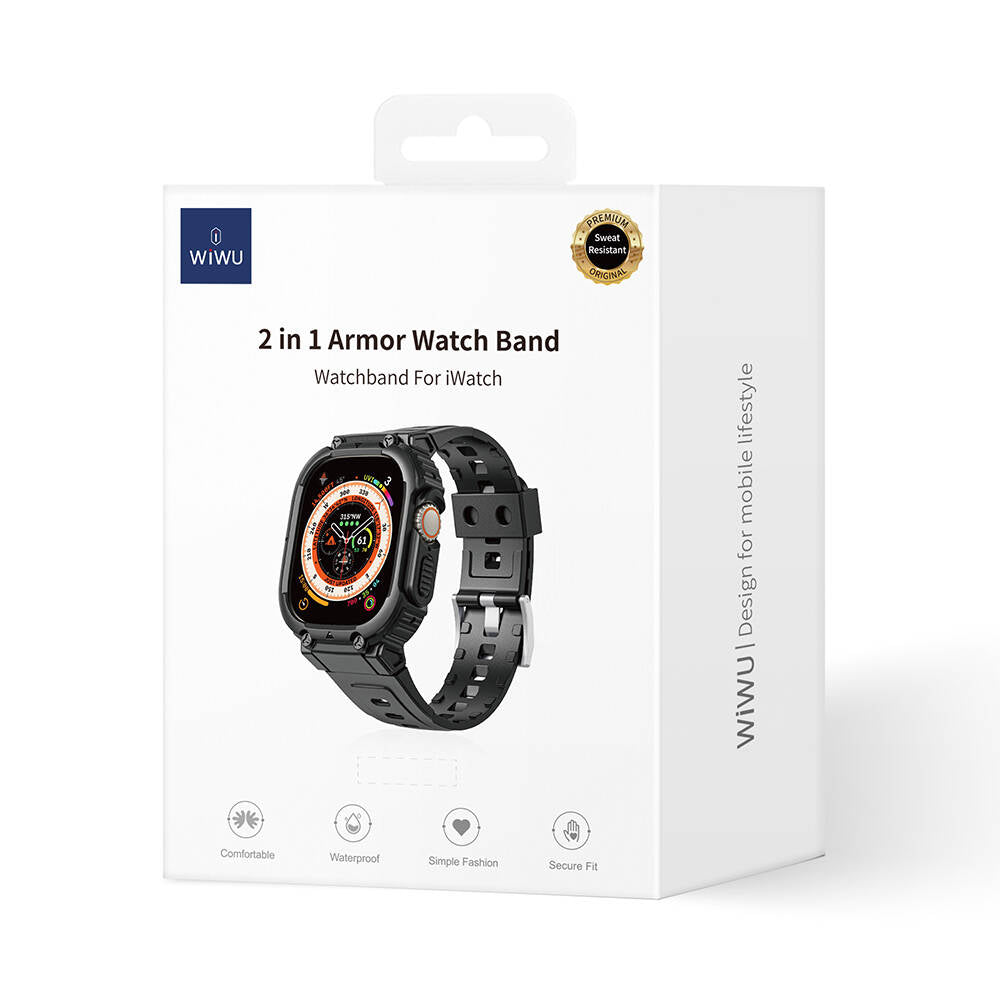 Apple Watch 42mm Wiwu Wi-WB014 Armor Series 2in1 Hard PC Case Protective Silicone Band Green 