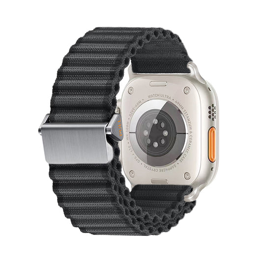 Apple Watch 42mm Zore KRD-123 Nylon Fabric Braided Strap Black 