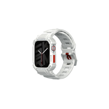 Apple Watch 44 mm Skinarma Mecha 2in1 TPU Kasa Koruyucu + Silikon Kordon Yeşil