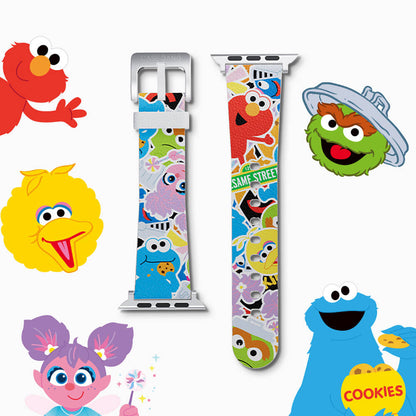 Apple Watch 44mm Casebang Sesame Street Serisi Deri Saat Kordon Sarı