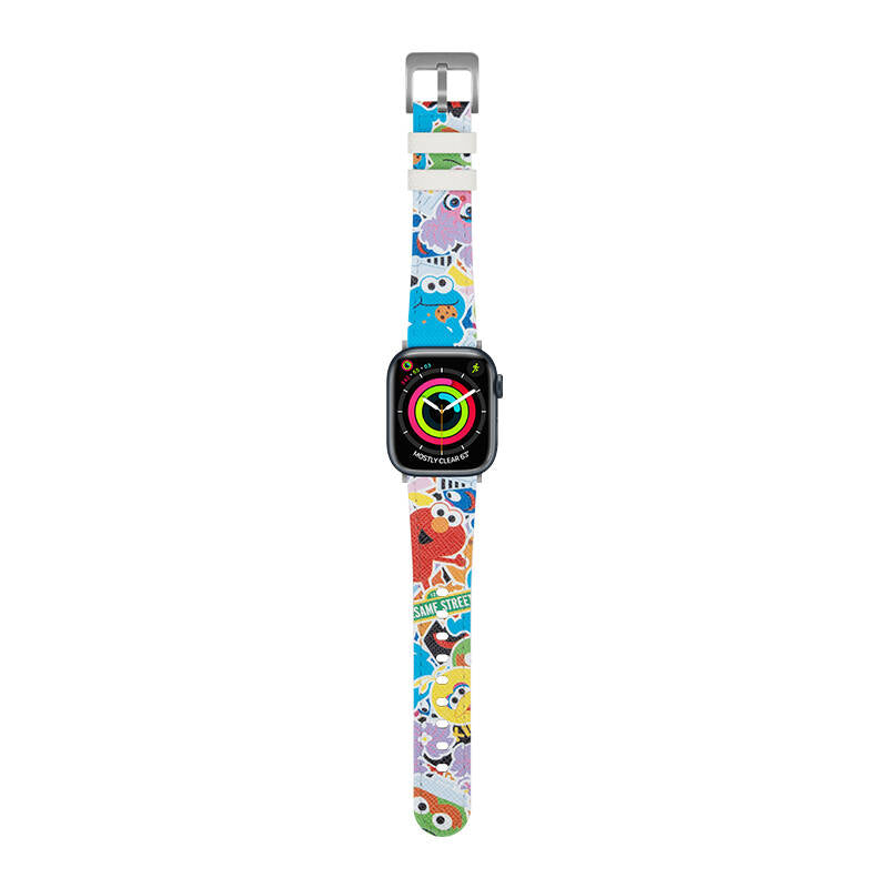 Apple Watch 44mm Casebang Sesame Street Serisi Deri Saat Kordon Kırmızı