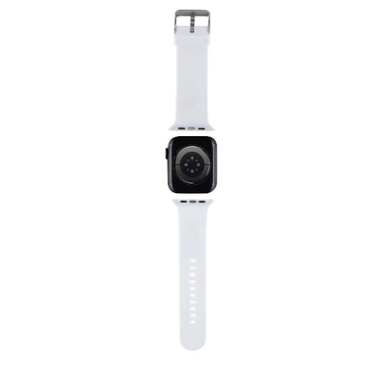 Apple Watch 44mm Karl Lagerfeld Orjinal Lisanslı İkonik Karl Head Logolu Silikon Kordon Beyaz