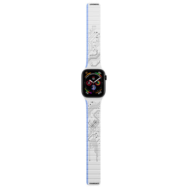 Apple Watch 44mm Strap Youngkit Technological Magnetic Snap-on Silicone Strap White 