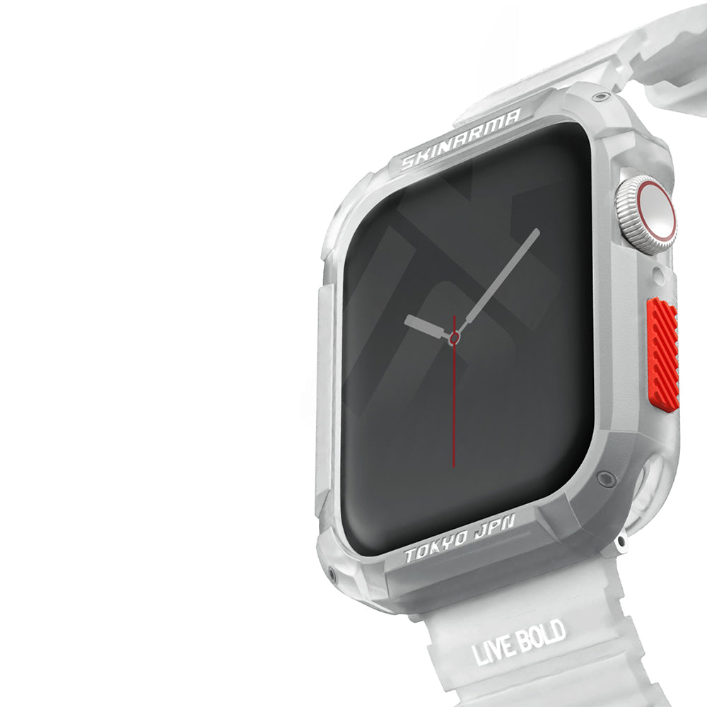 Apple Watch 44mm SkinArma Kurono Frosted Design Hard PC Case Protector White 