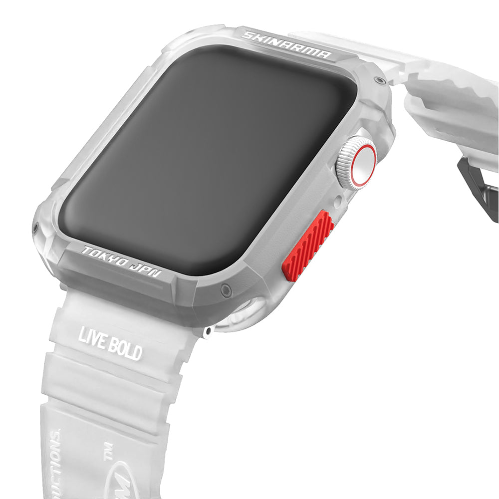 Apple Watch 44mm SkinArma Kurono Hard PC Case Protector + Shokku Silicone Band Smoked 