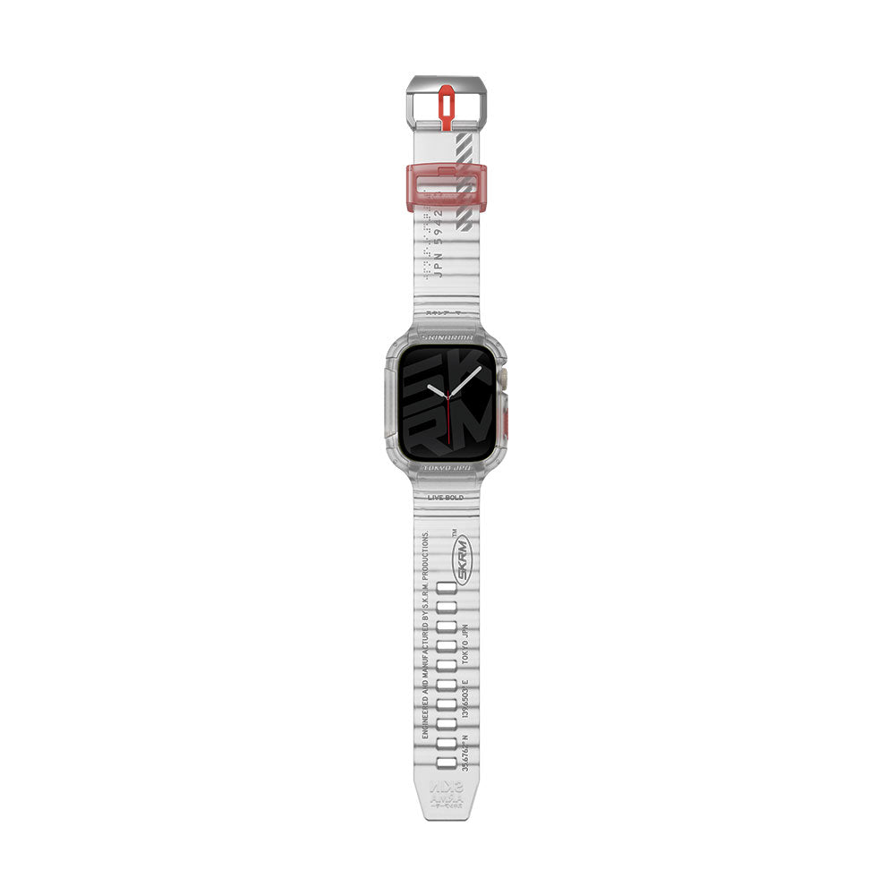 Apple Watch 44mm SkinArma Saido Hard PC Case Protector Silicone Band Blue 