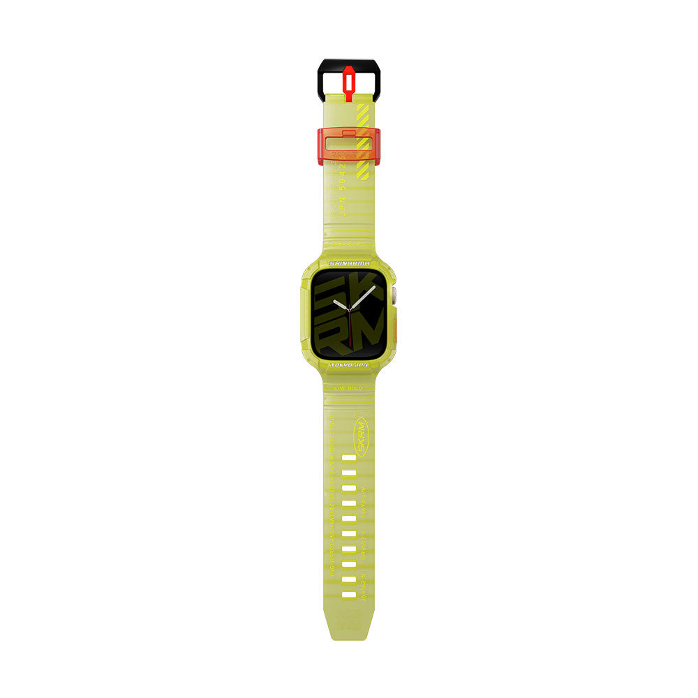 Apple Watch 44mm SkinArma Saido Hard PC Case Protector Silicone Band Blue 
