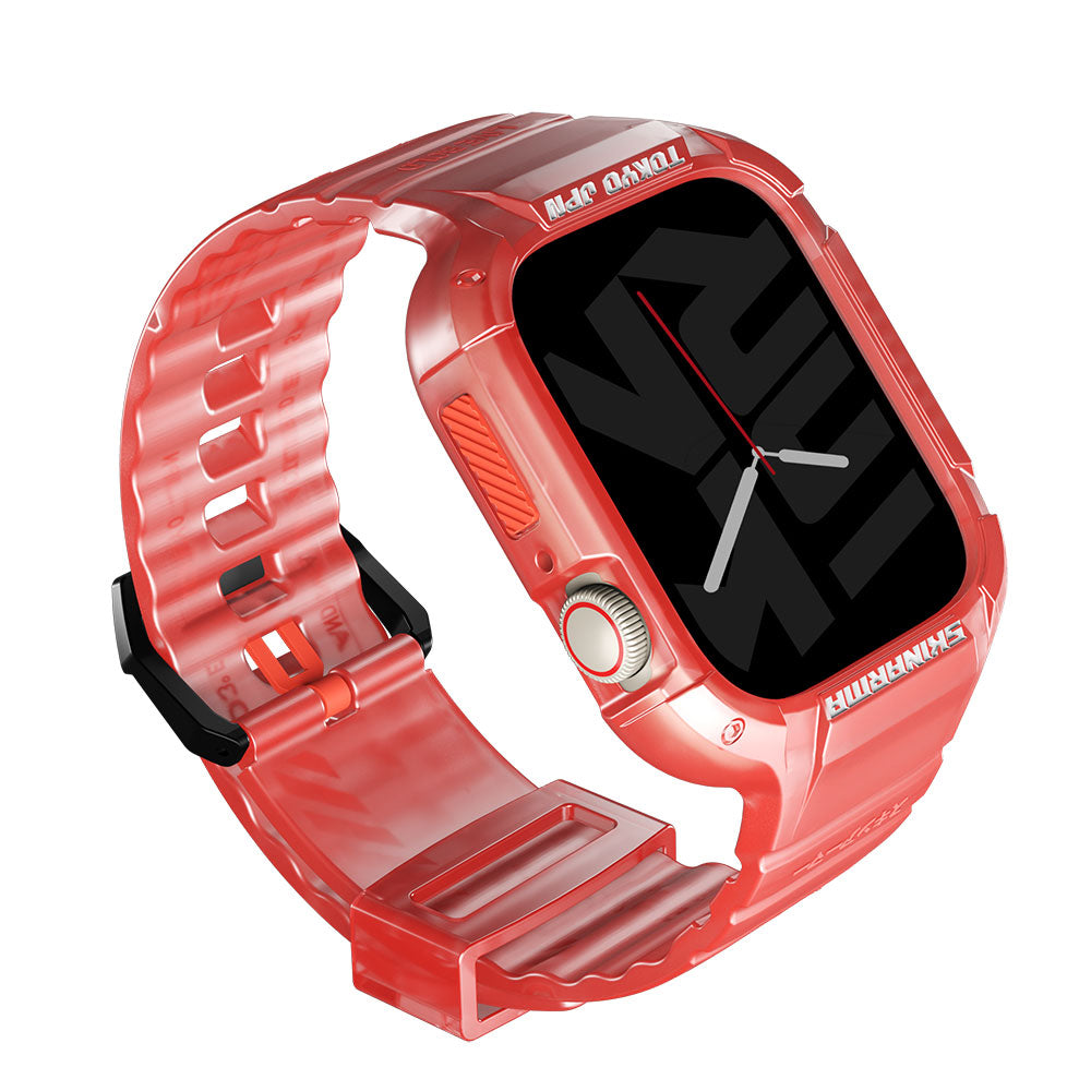 Apple Watch 44mm SkinArma Saido Hard PC Case Protector Silicone Band Blue 