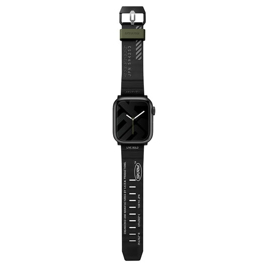 Apple Watch 44mm SkinArma Shokku Silicone Band Black 