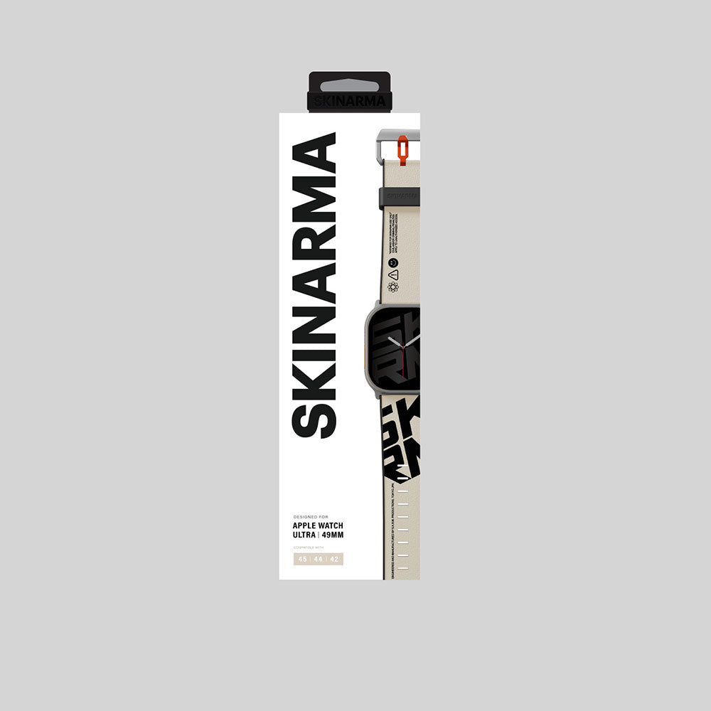 Apple Watch 44mm SkinArma Spunk Series PU Leather Band Cream 
