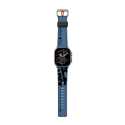 Apple Watch 44mm SkinArma Spunk Series PU Leather Band Blue 