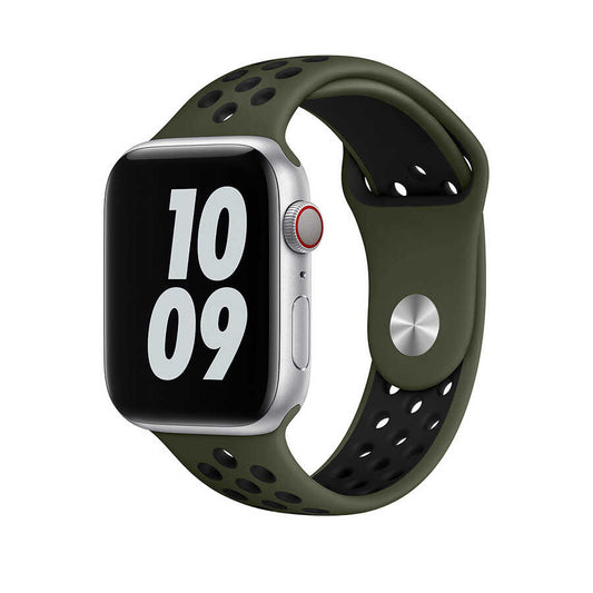 Apple Watch 44mm Wiwu Dual Color Sport Band Silicone Strap Green-Black
