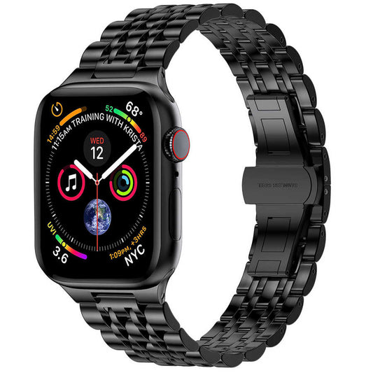 Apple Watch 44mm Wiwu Seven Beads Steel Belt Metal Band Black 