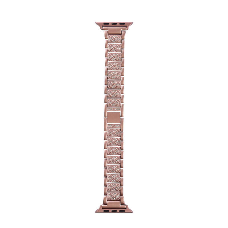Apple Watch 44mm Wiwu Three Beads Set Auger Metal Band Rose Gold 