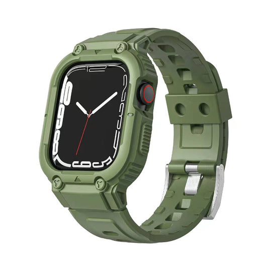 Apple Watch 44mm Wiwu Wi-WB014 Armor Series 2in1 Hard PC Case Protective Silicone Band Green 