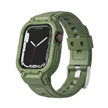 Apple Watch 44mm Wiwu Wi-WB014 Armor Series 2in1 Hard PC Case Protective Silicone Band Green 