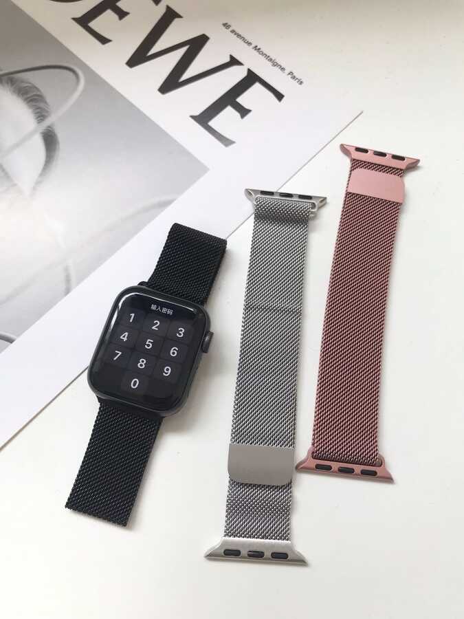 Apple Watch 44mm Zore KRD-01 Metal Band Light Pink